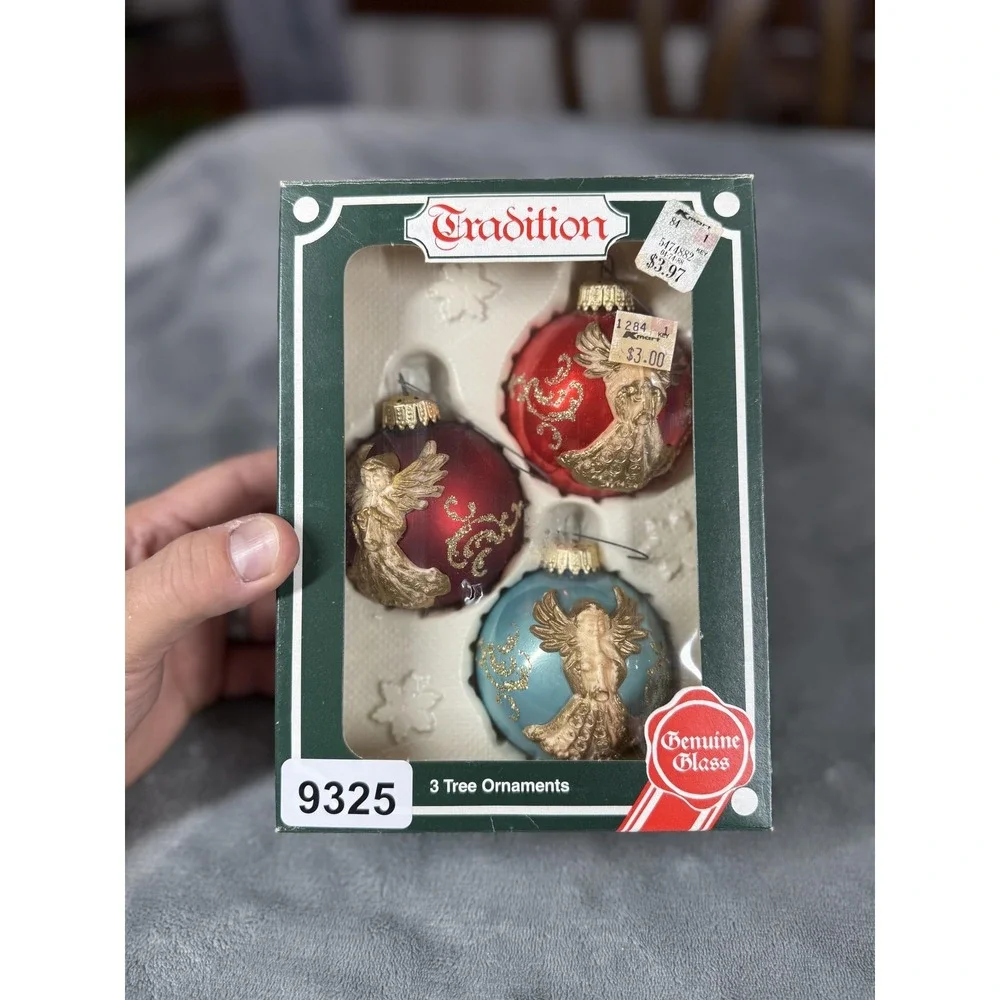 Vintage Tradition‎ Christmas Glass Ornaments 3 Angels Kurt Adler West Germany